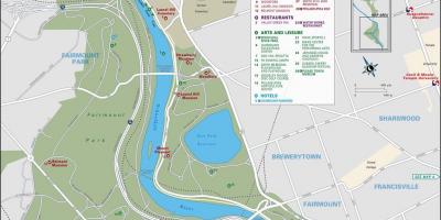 Harta e fairmount park Filadelfias