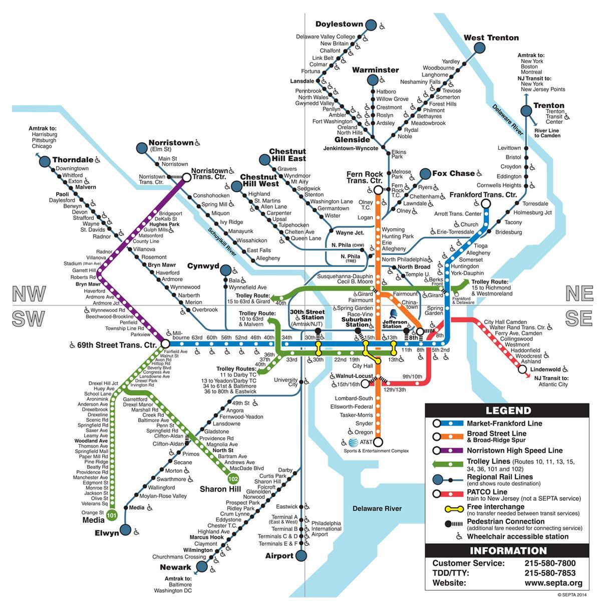 harta e Phila metro