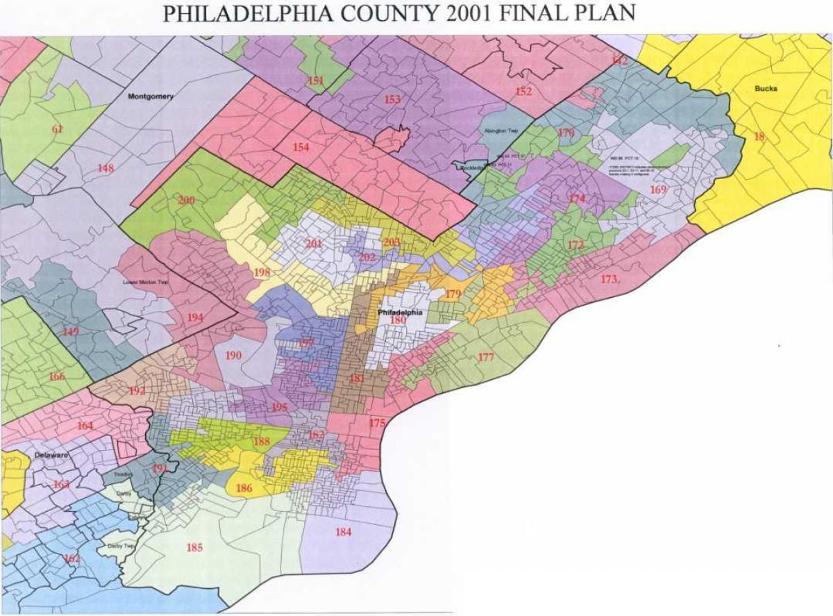 Philadelphia e këshillit të qarkut hartë