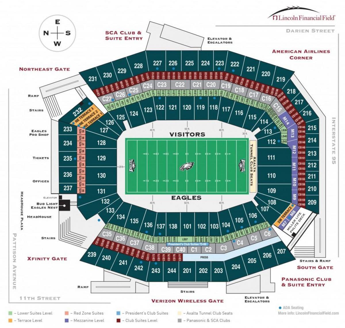 Philadelphia shqiponjave stadiumin hartë